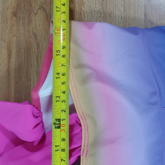 Cover Up and Dress Swimsuit Rainbow Ombre Bra Top NWOT XL - Picture 12 of 14